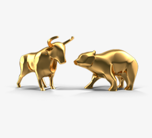 Gold bull & bear