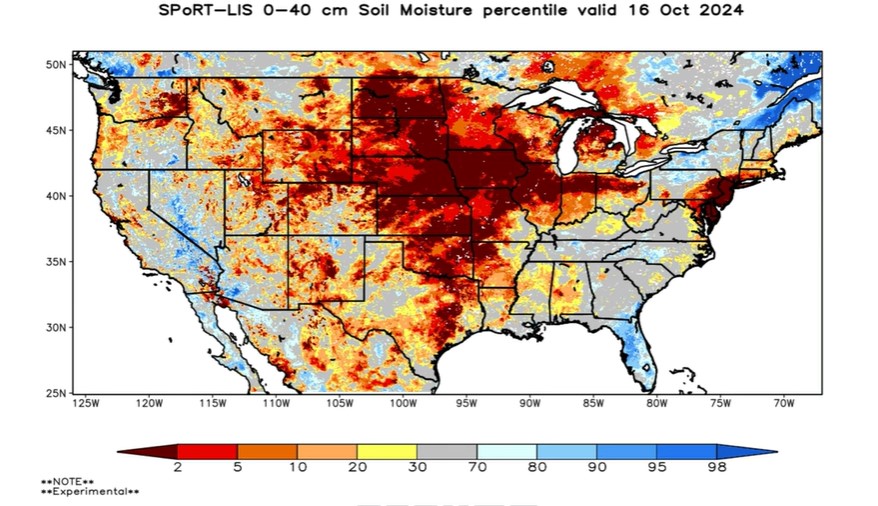 US Soil Moisture map