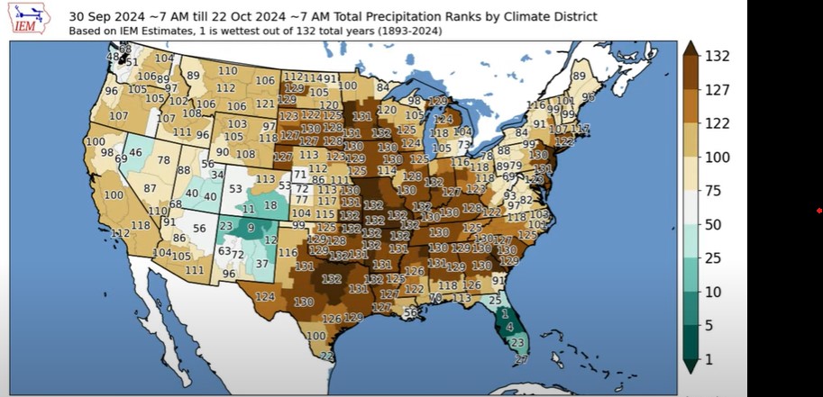 US precipitation map