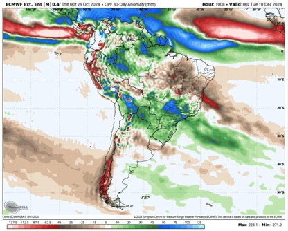 South America precip map 0n 10.30.24