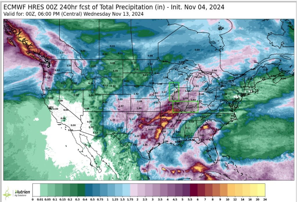 US Precip map on 11.4.24