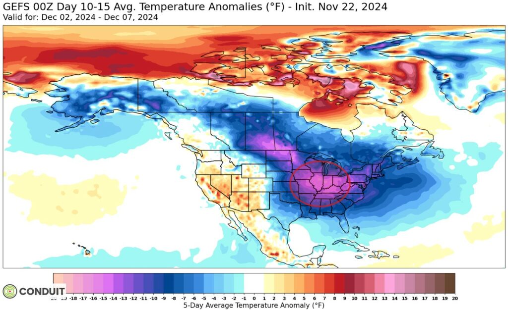 Temperature Anomalies Map 11.22.24