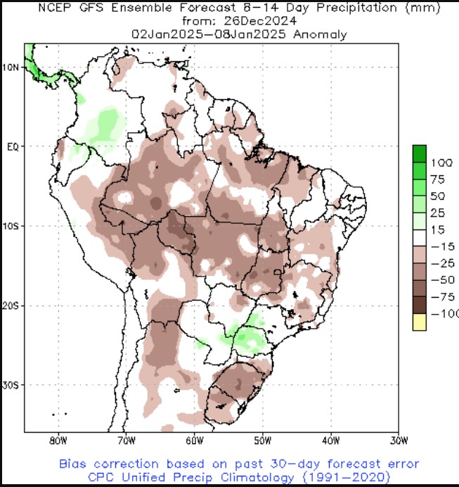 South America Precip Map
