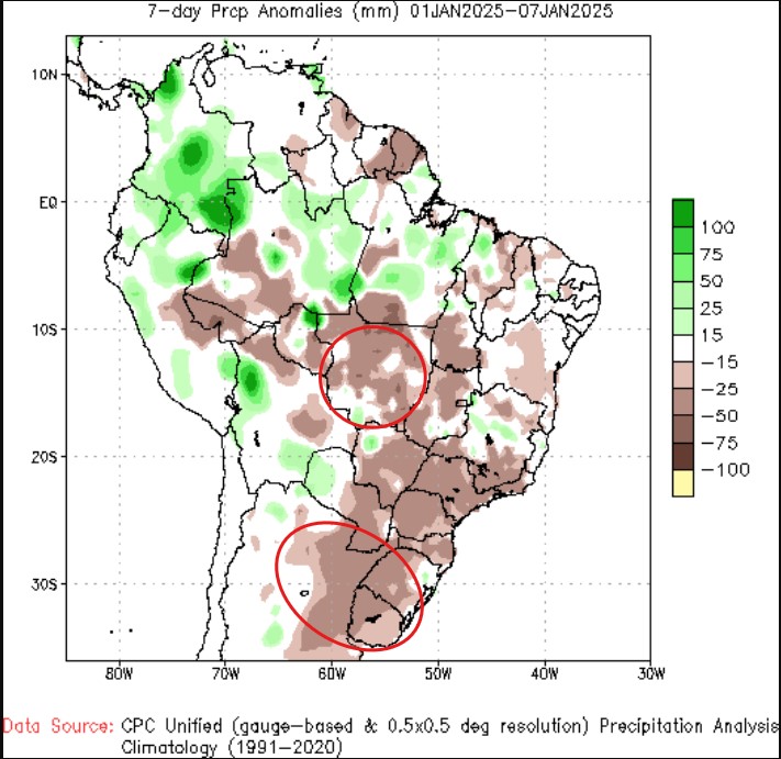 South America Precip Map
