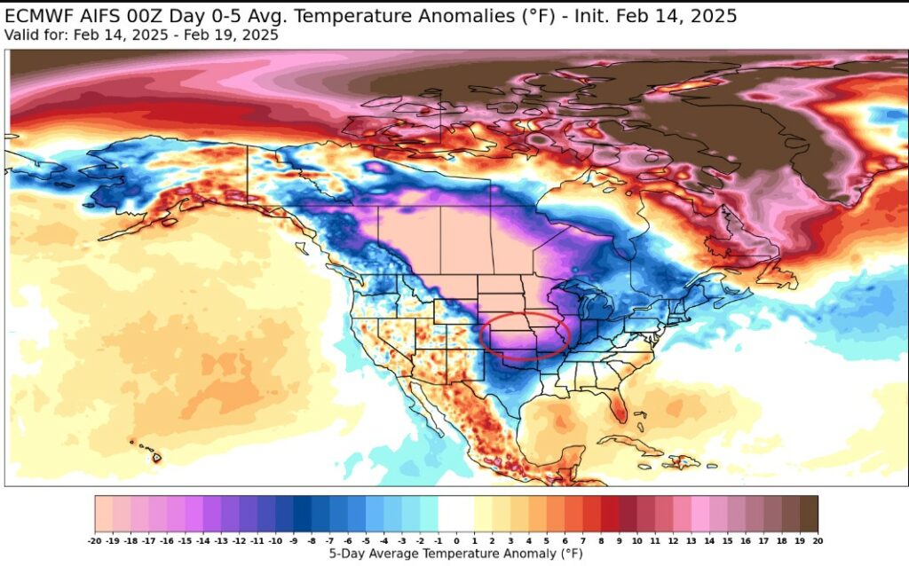 North America weather map