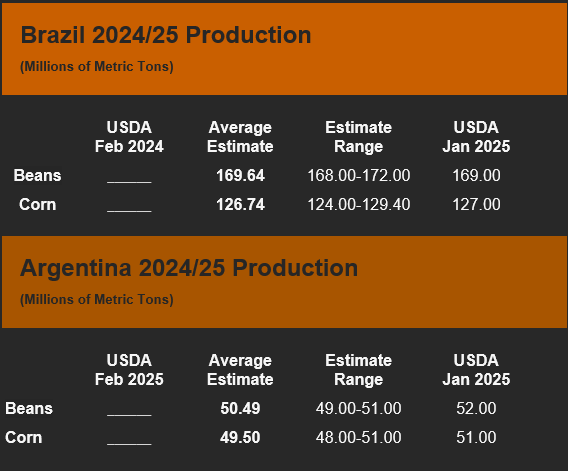 South American WASDE Estimates