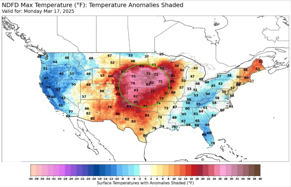 Wheat Country Temps Map